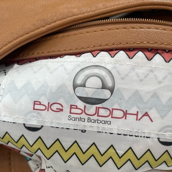 BIG Buddha Camel Brown Shoulder Bag Purse Gold Details - Picture 5 of 11